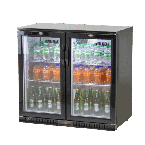 PolarCab Back Bar Bottle Cooler 2 Door, Hinged (Standard)
