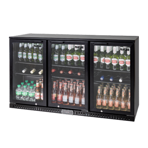 Polarcab black back bar fridge