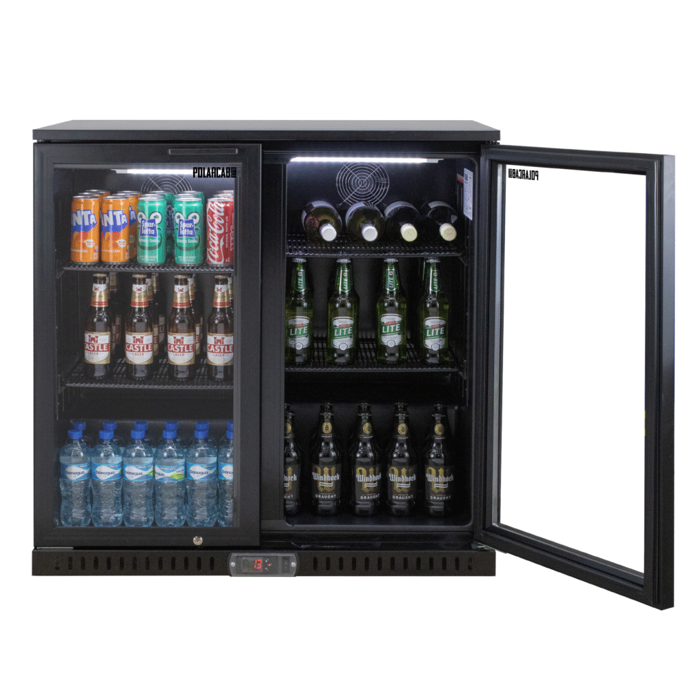 PolarCab Black Bar Cooler 2 Door, Hinged 900mm (High)