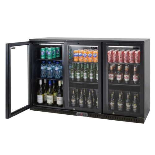 PolarCab Black Bar Cooler 3 Door, Hinged 900mm (High)