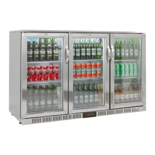 PolarCab Back Bar Bottle Cooler 3 Door, Hinged (STAINLESS)