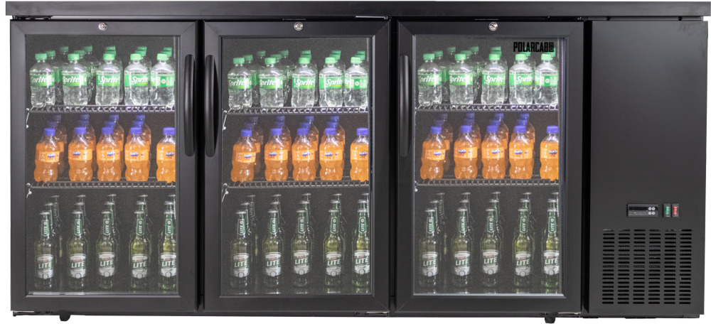 Polarcab Bar Cooler - 3 Hinged Doors, Right Compressor, 526L
