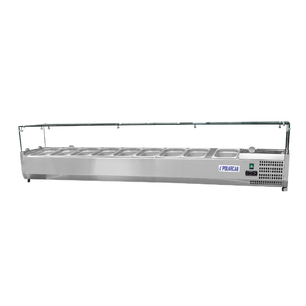 Polarcab Pizza Ingredient Display Fridge - 9 x 1/3 GN Pans